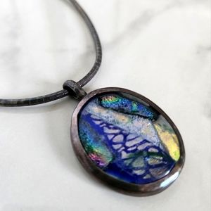 Vintage Abalone Pendant 925 sterling silver 💙